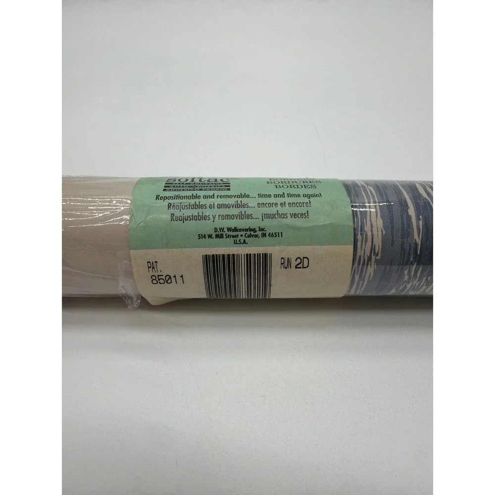 Softac Self Adhesive Wallpaper Border Nature‎ Trees Blue Gray Burgundy 85011 New